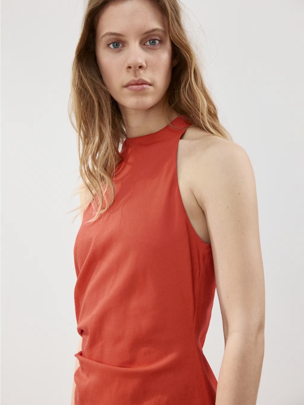 NWT MANGO DRAPED MIDI-DRESS - Picture 4 of 9